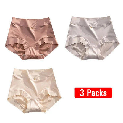 🔥PAY1 GET 3(3PACKS)⏰ PREMIUM SATIN ANTIBACTERIAL ICE SILK MOISTURE-ABSORBING PANTIES