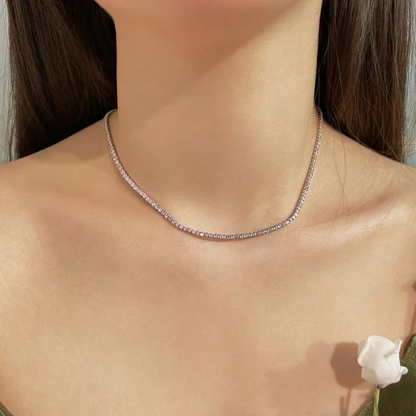 (🎁2024 New Year Hot Sale🎁)💥"Crystal' Tennis Necklace + Free Bracelet