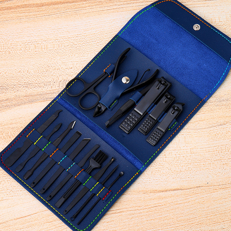 12 16Pcs Set Stainless Steel Nail Clippers Set With Folding Bag