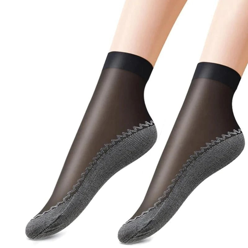 Silky Anti Slip Cotton Socks 5 Pairs