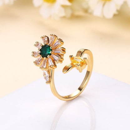 To My Daughter Sunflower Fidget Ring