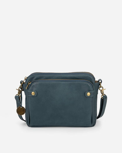 Three Layer Leather Crossbody Shoulder Clutch Bag