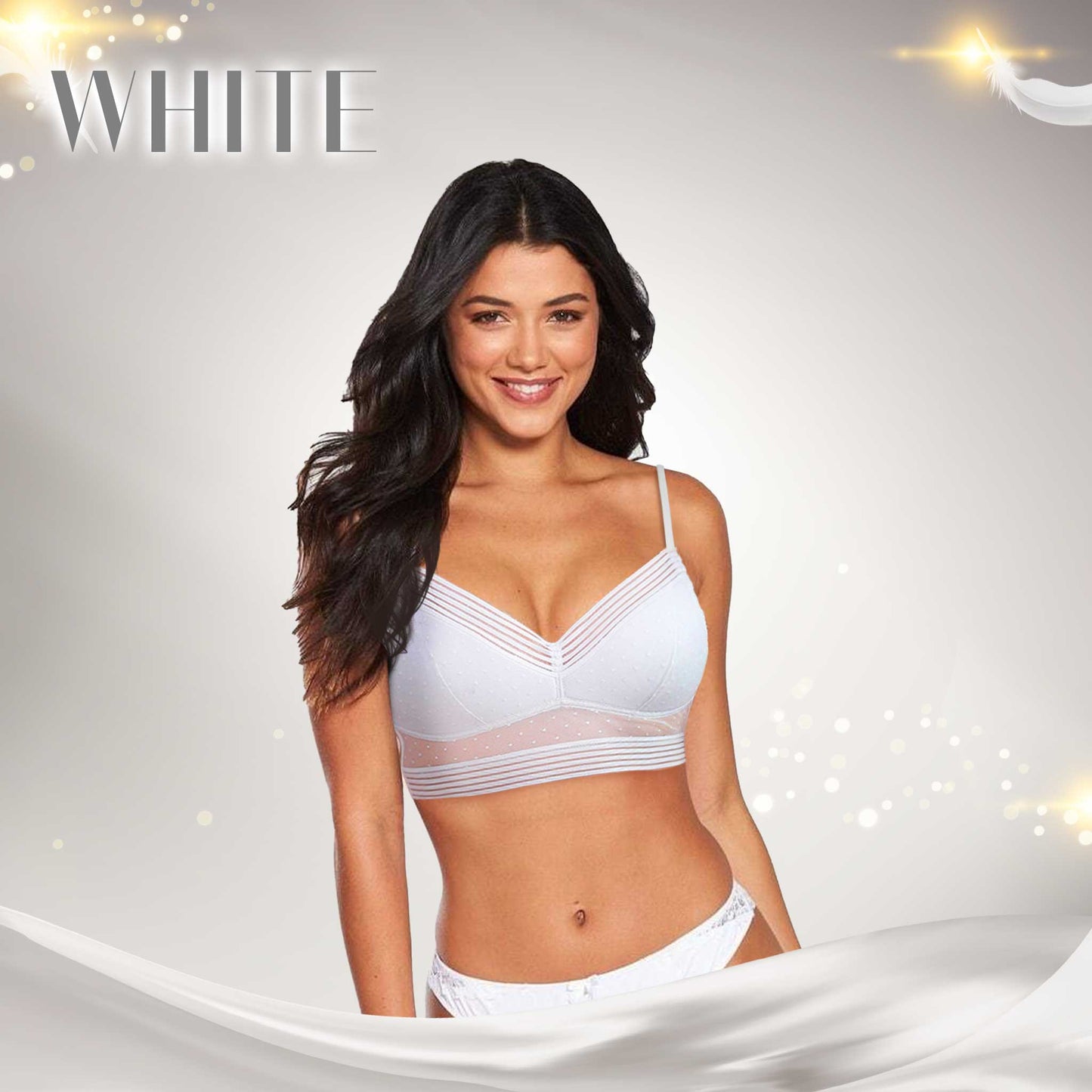 Low Back Wireless Lifting Lace Bra